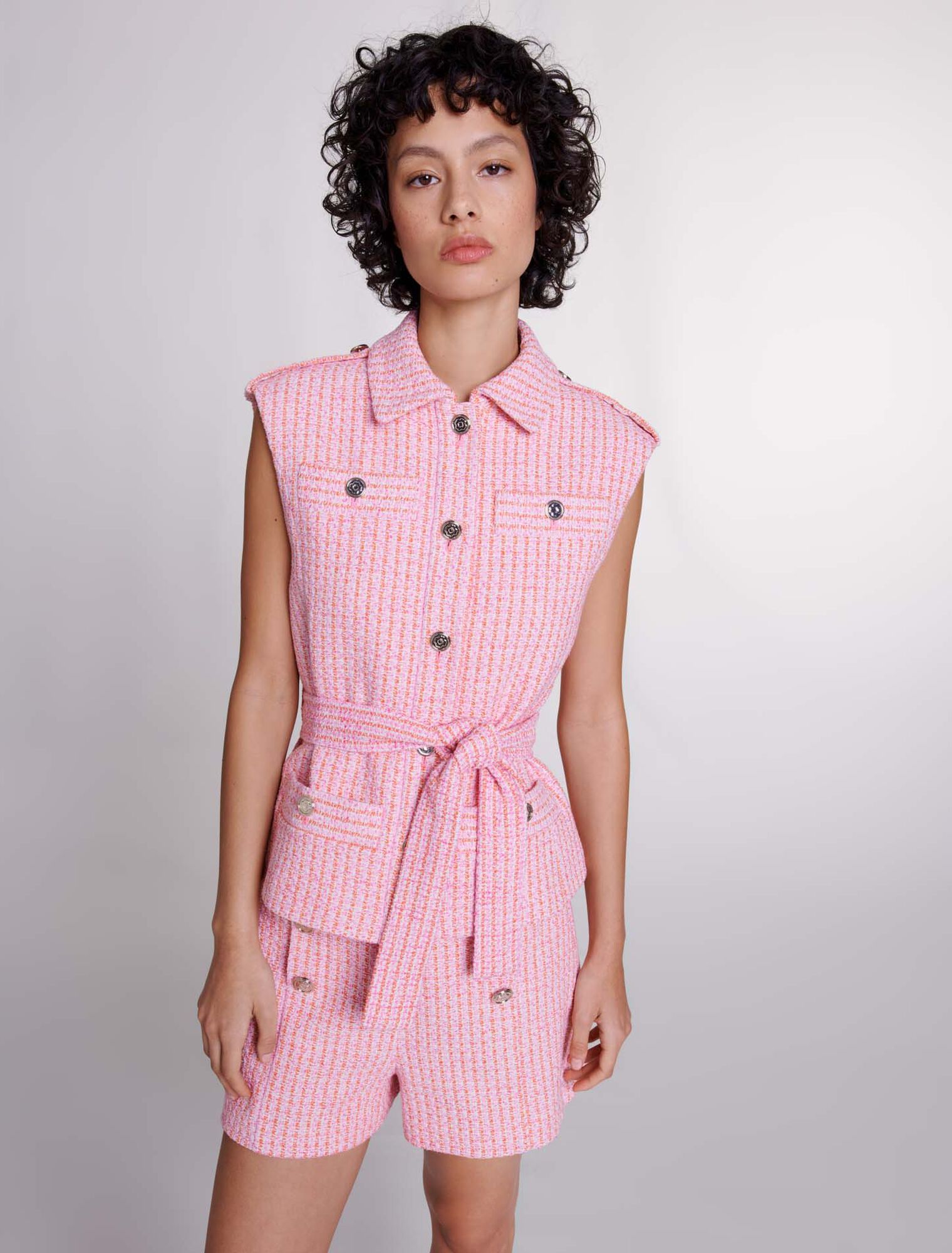Veste sans manches en tweed