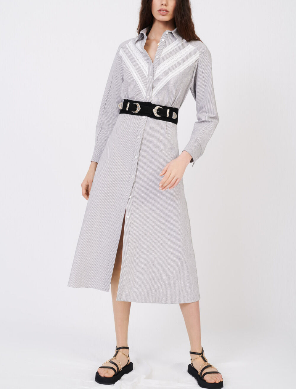 Robe chemise maje on sale