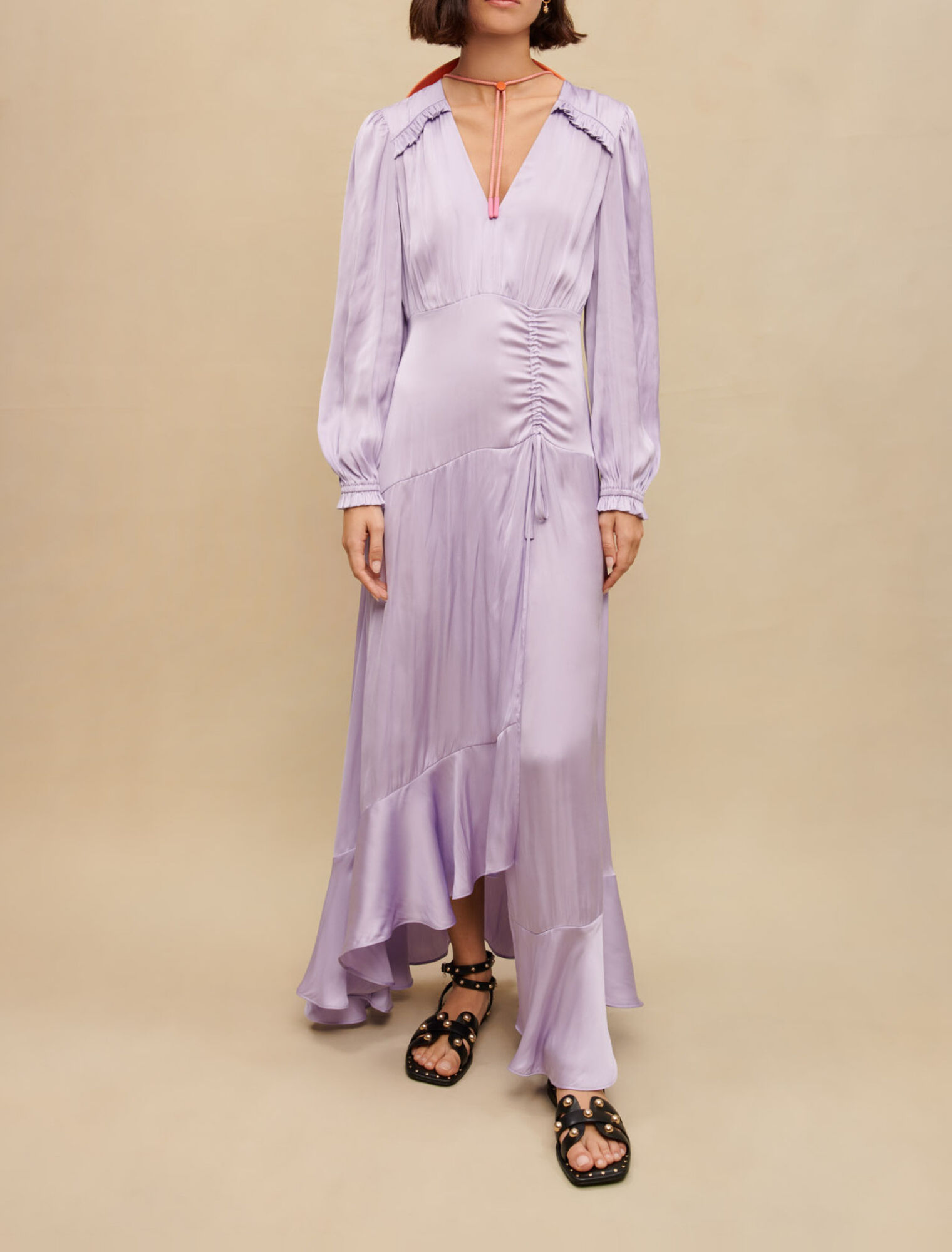 Long fluid satiny dress