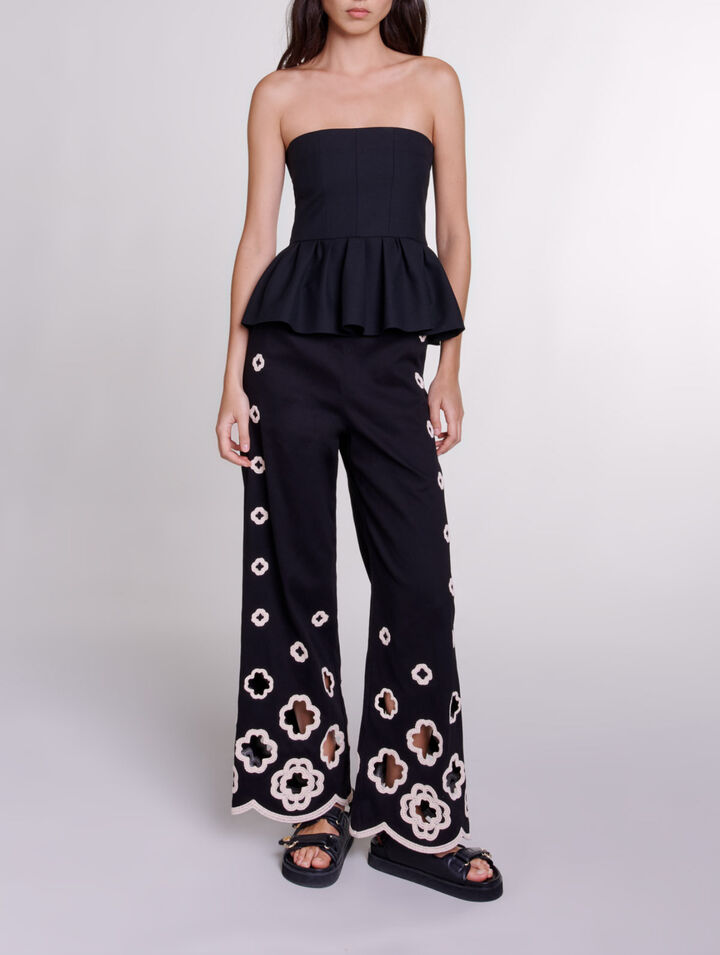 Pantalon large à crochet