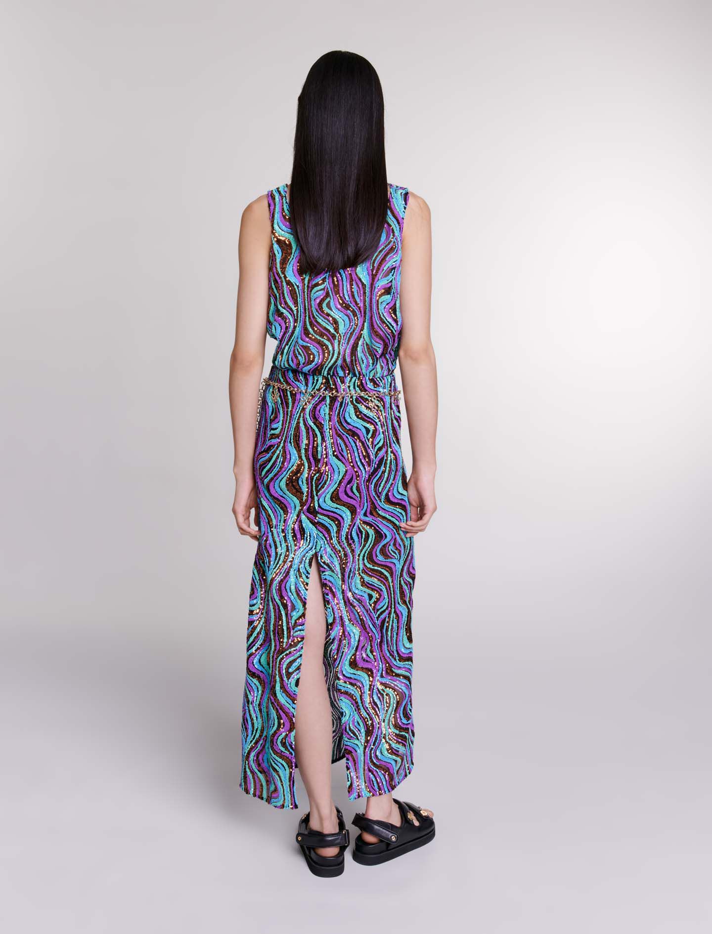 Sequin maxi skirt Multicolor For Women | Maje