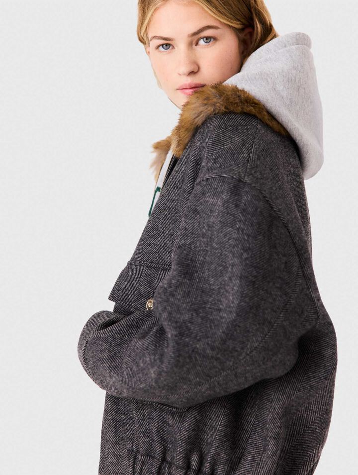 Blouson oversize effet chevrons