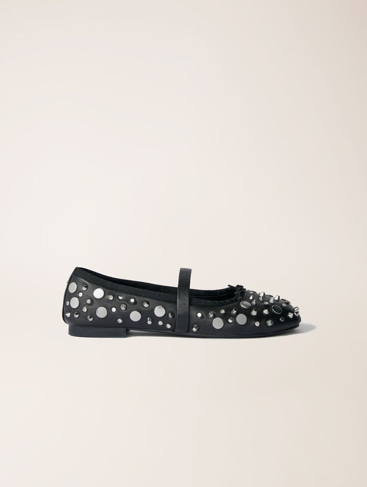 Ballerines à studs argentés