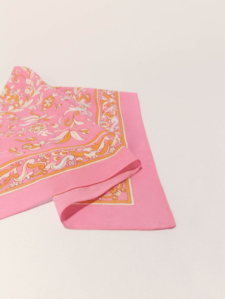 Foulard 65 x 65 imprim&eacute; fleurs