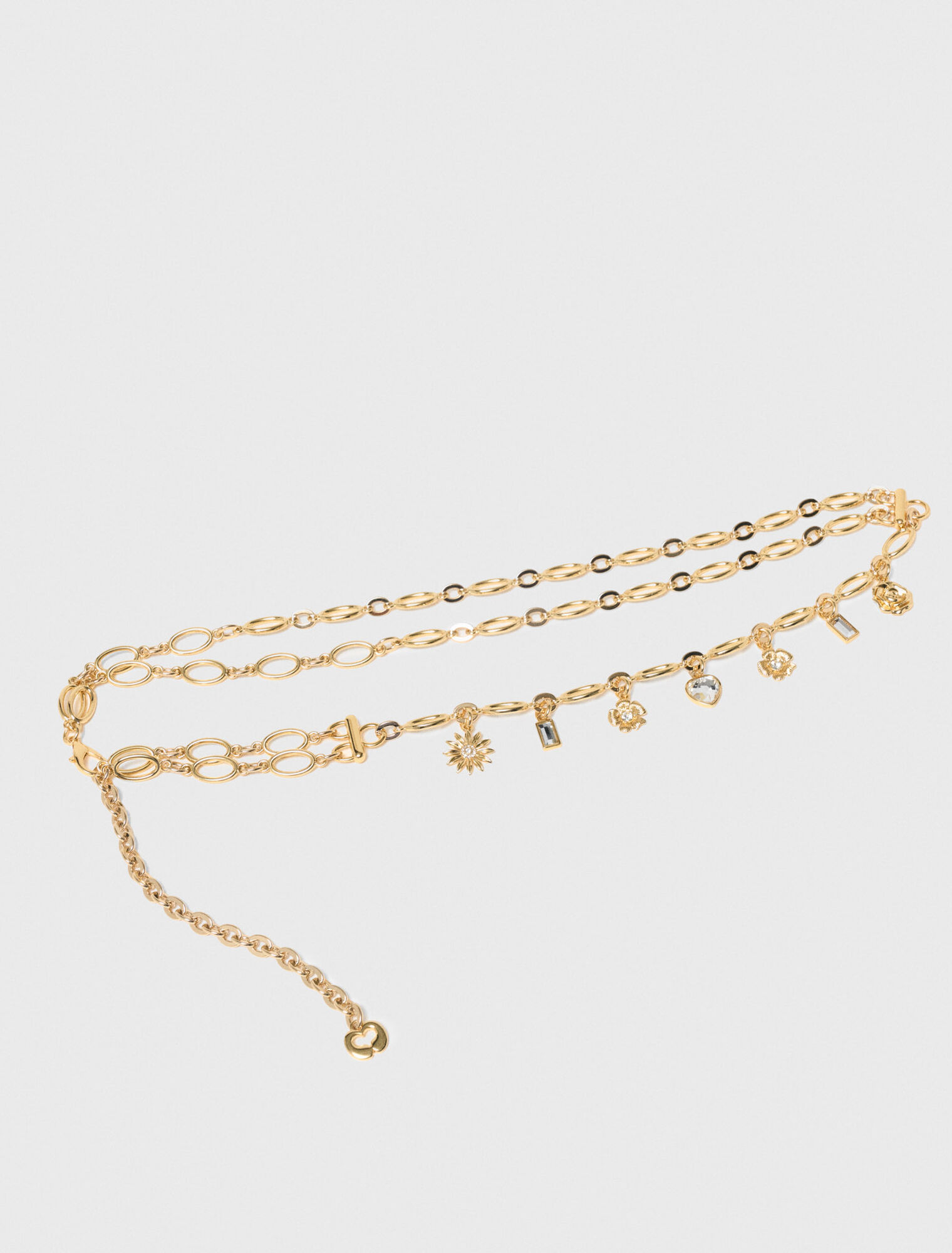 Ceinture chaine double &agrave; charms