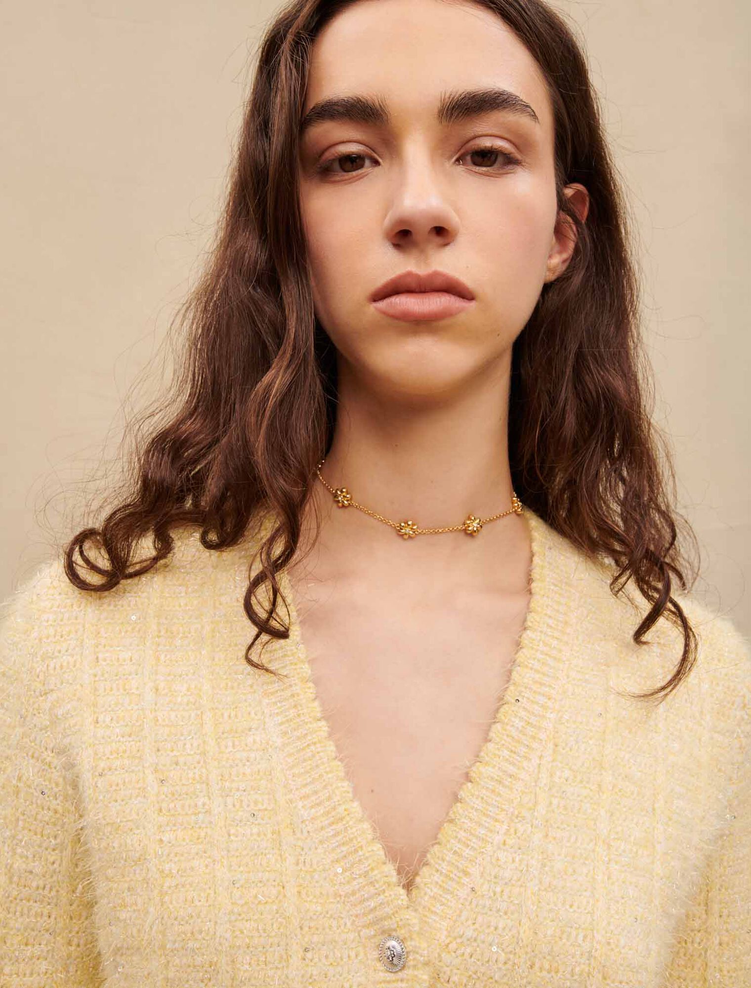 Gilet en maille effet tweed