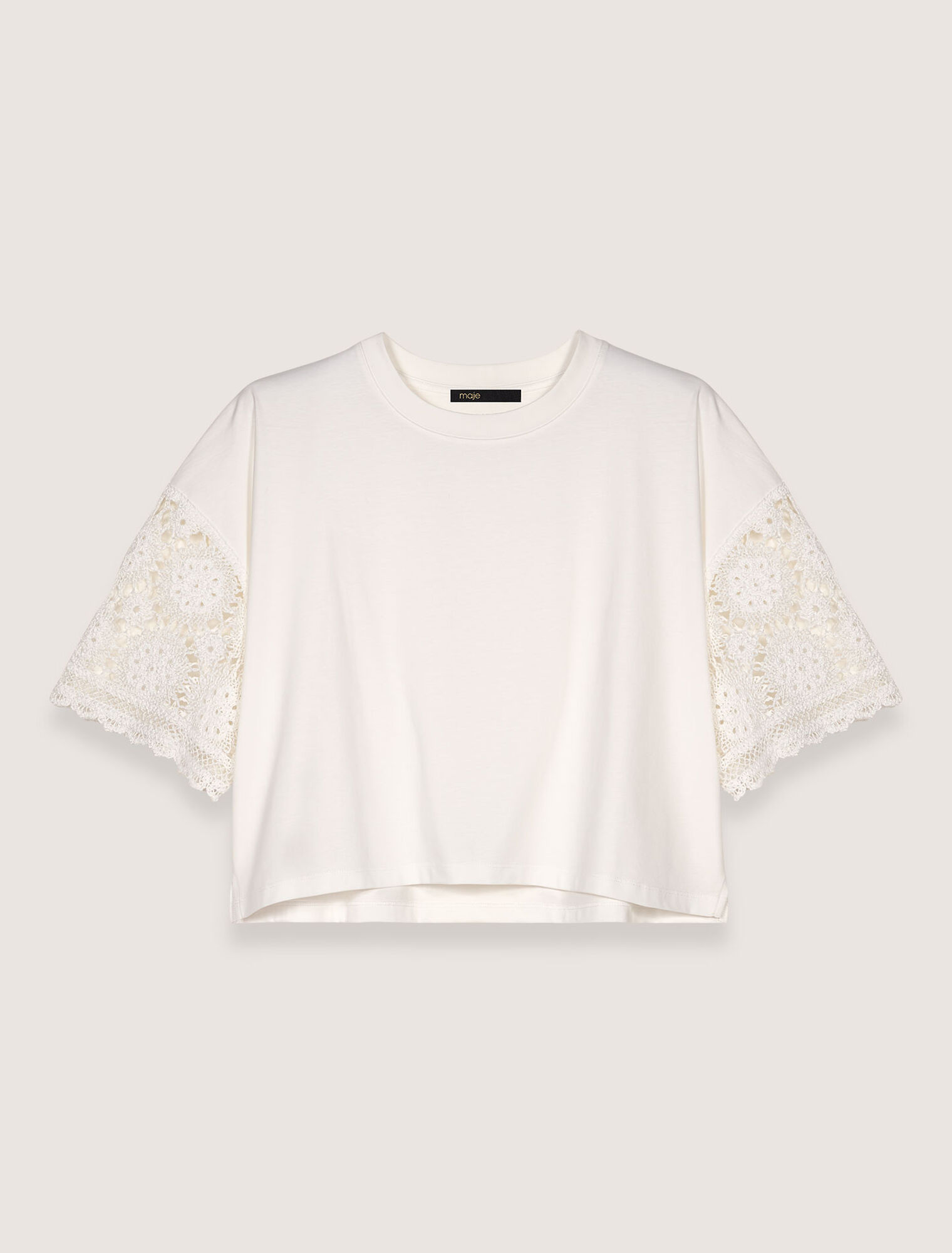T-shirt with crochet sleeves