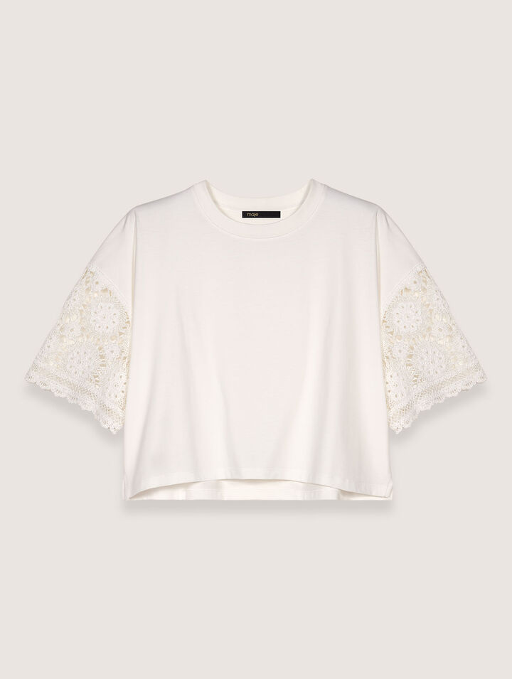 Tee-shirt à manches en crochet