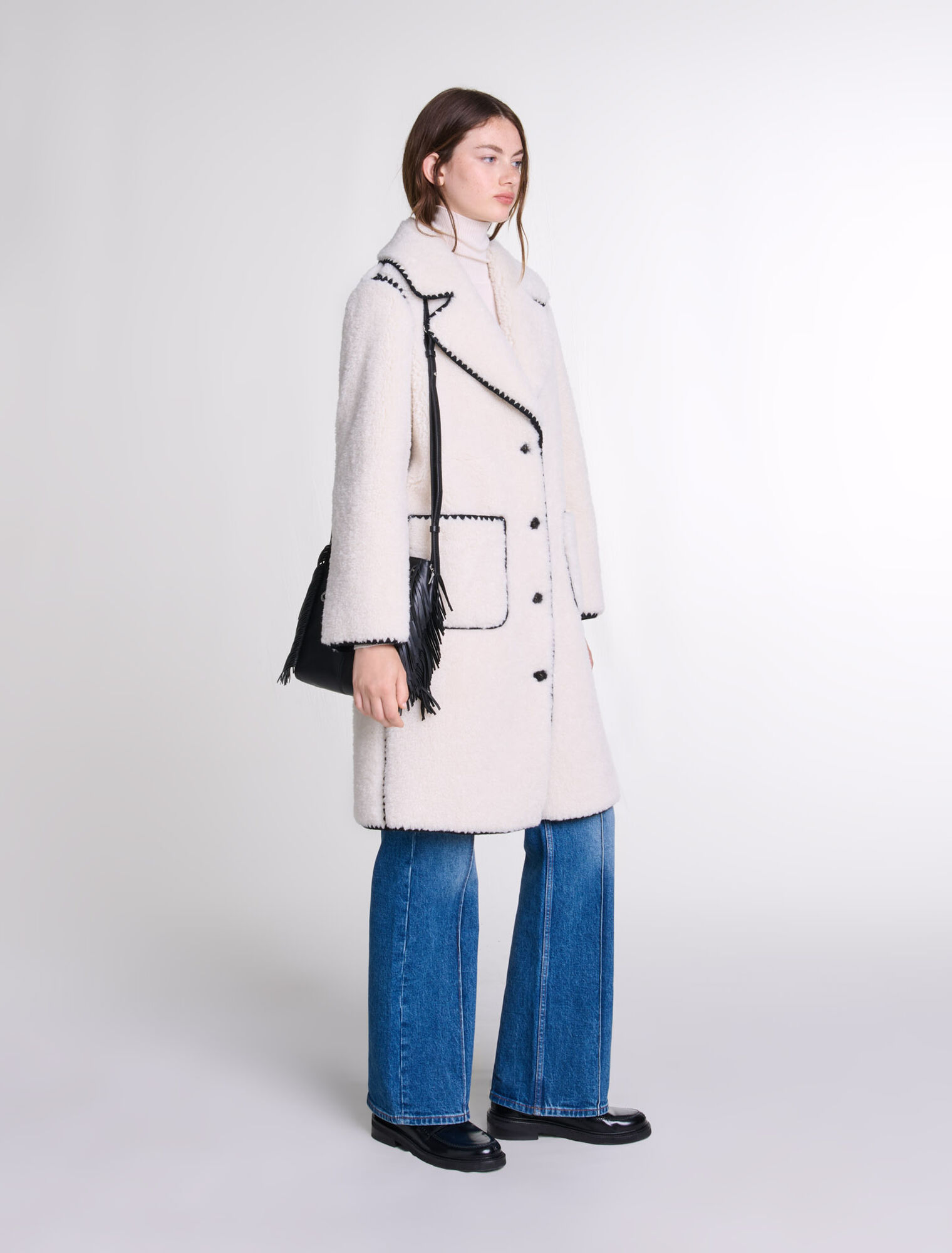 Manteau mi-long molletoné