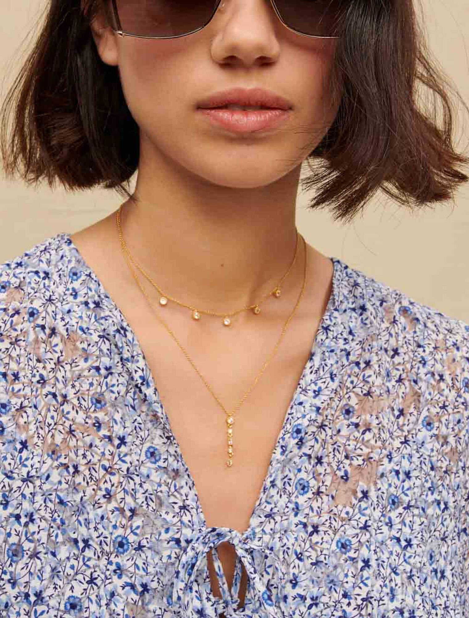 Robe nuisette ceinturée bleue