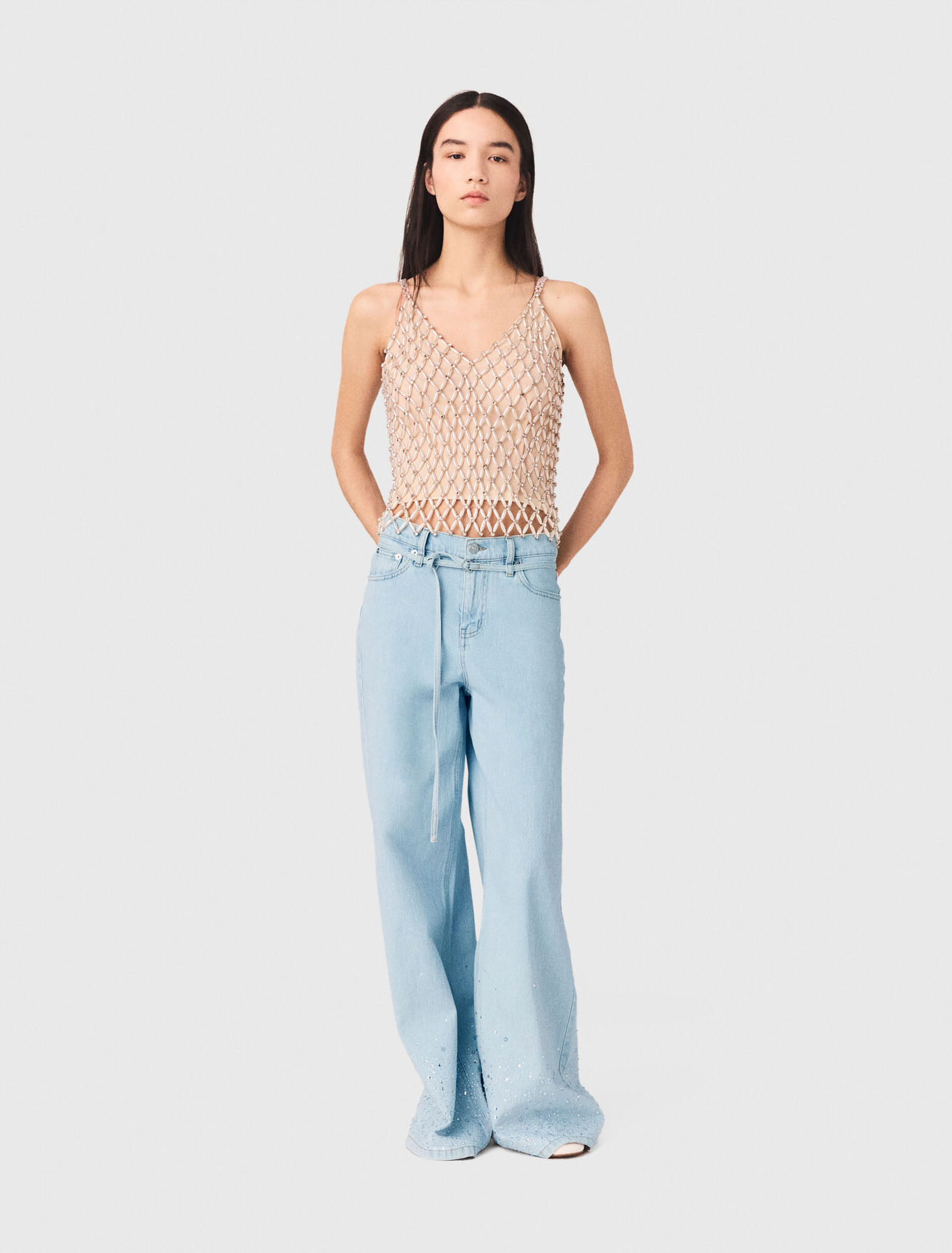 Top en perles avec doublure