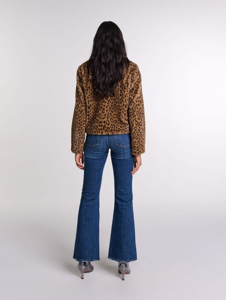 Veste courte en fausse fourrure