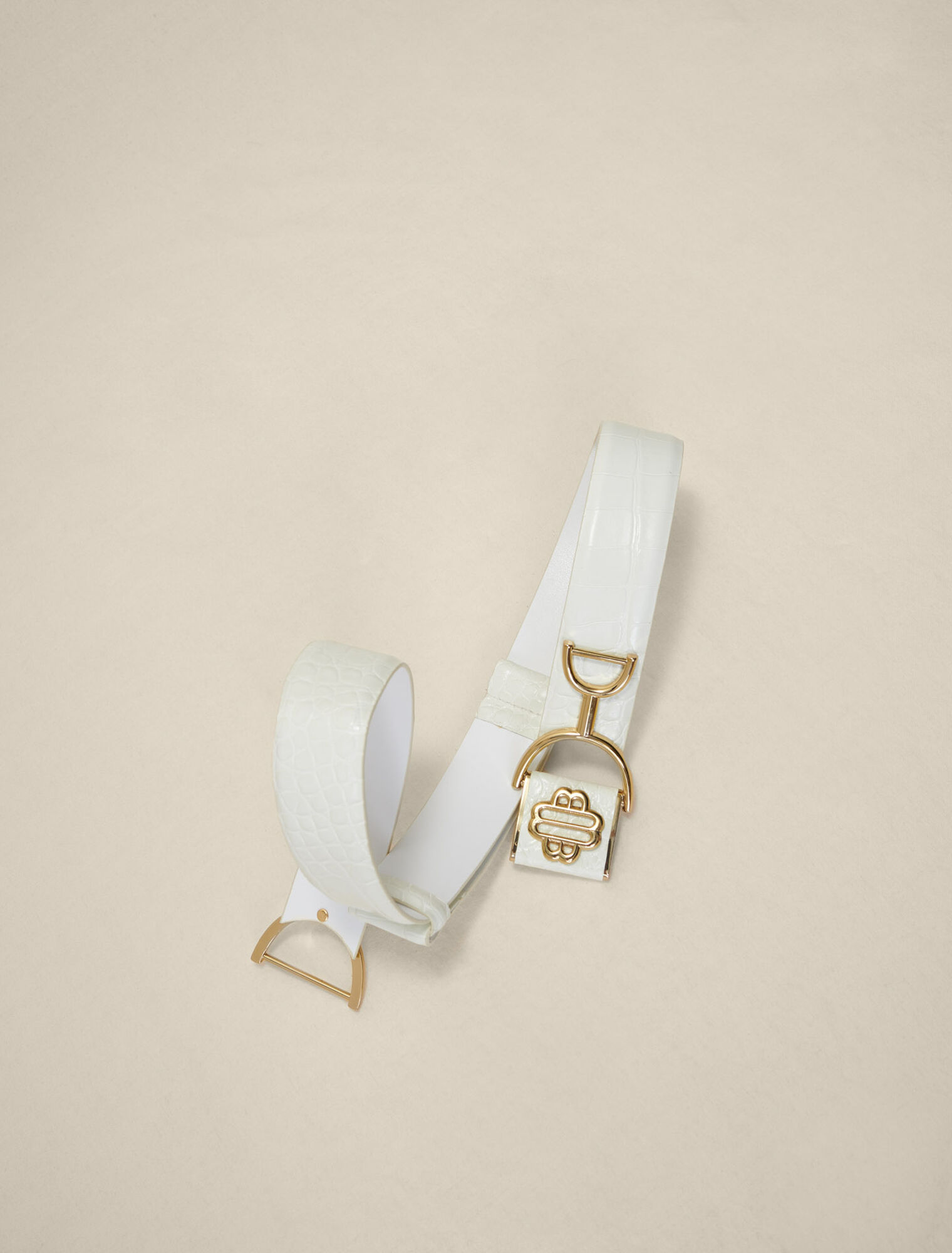 Ceinture large en cuir lisse