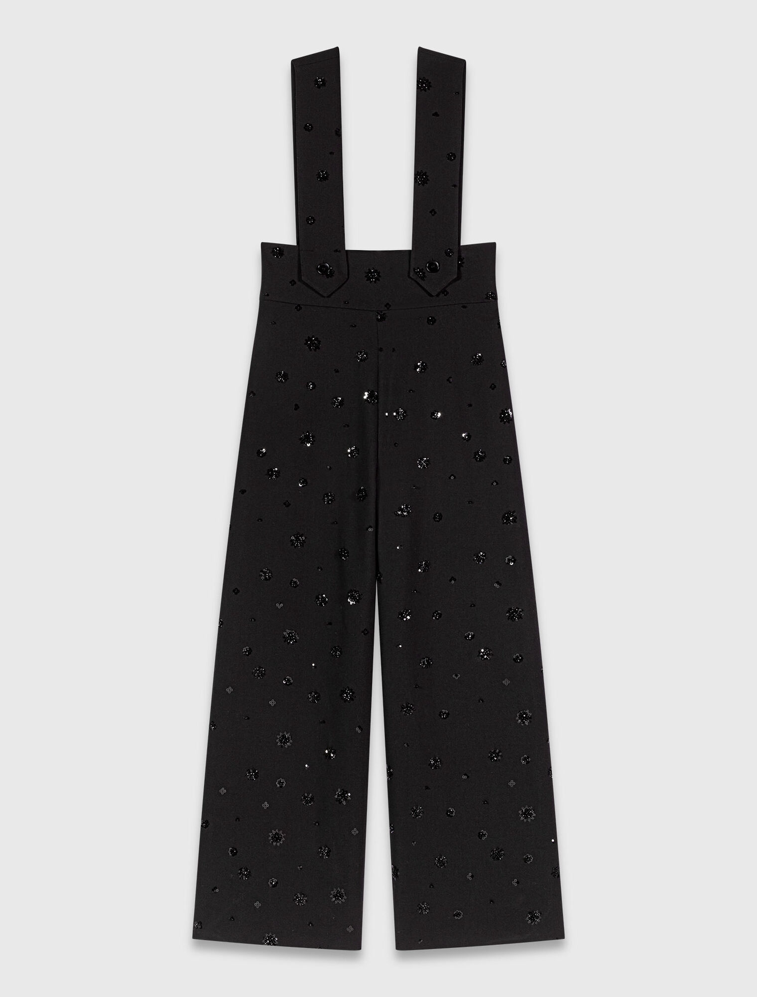 Embroidered trousers with braces