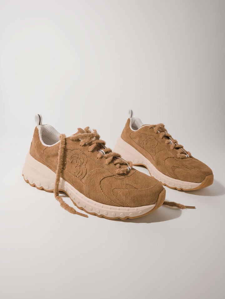 M Sneakers en velours côtelé