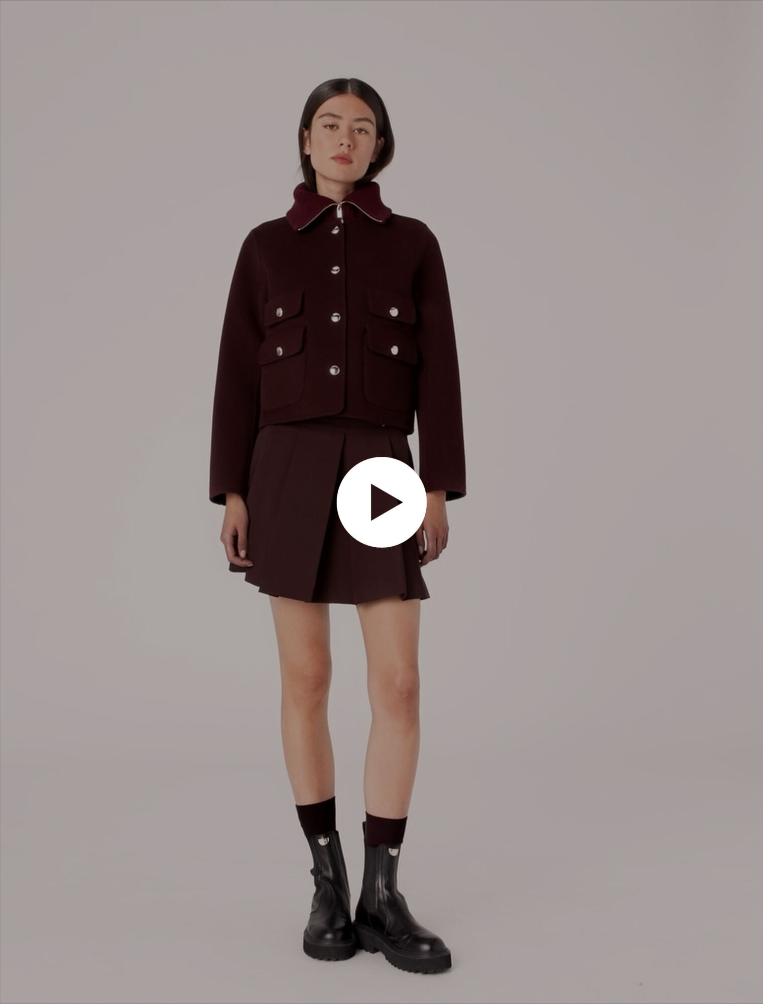 Veste courte double face reversible