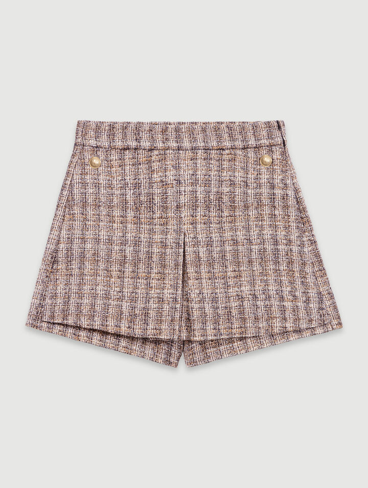 Short trompe l'œil en tweed