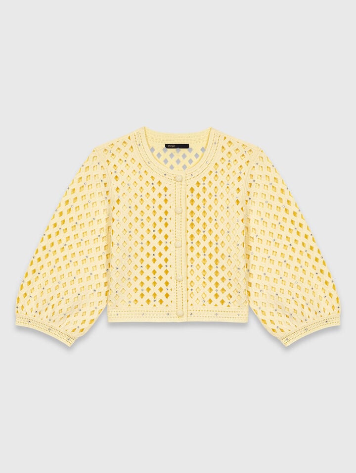 Cardigan en crochet strass&eacute;