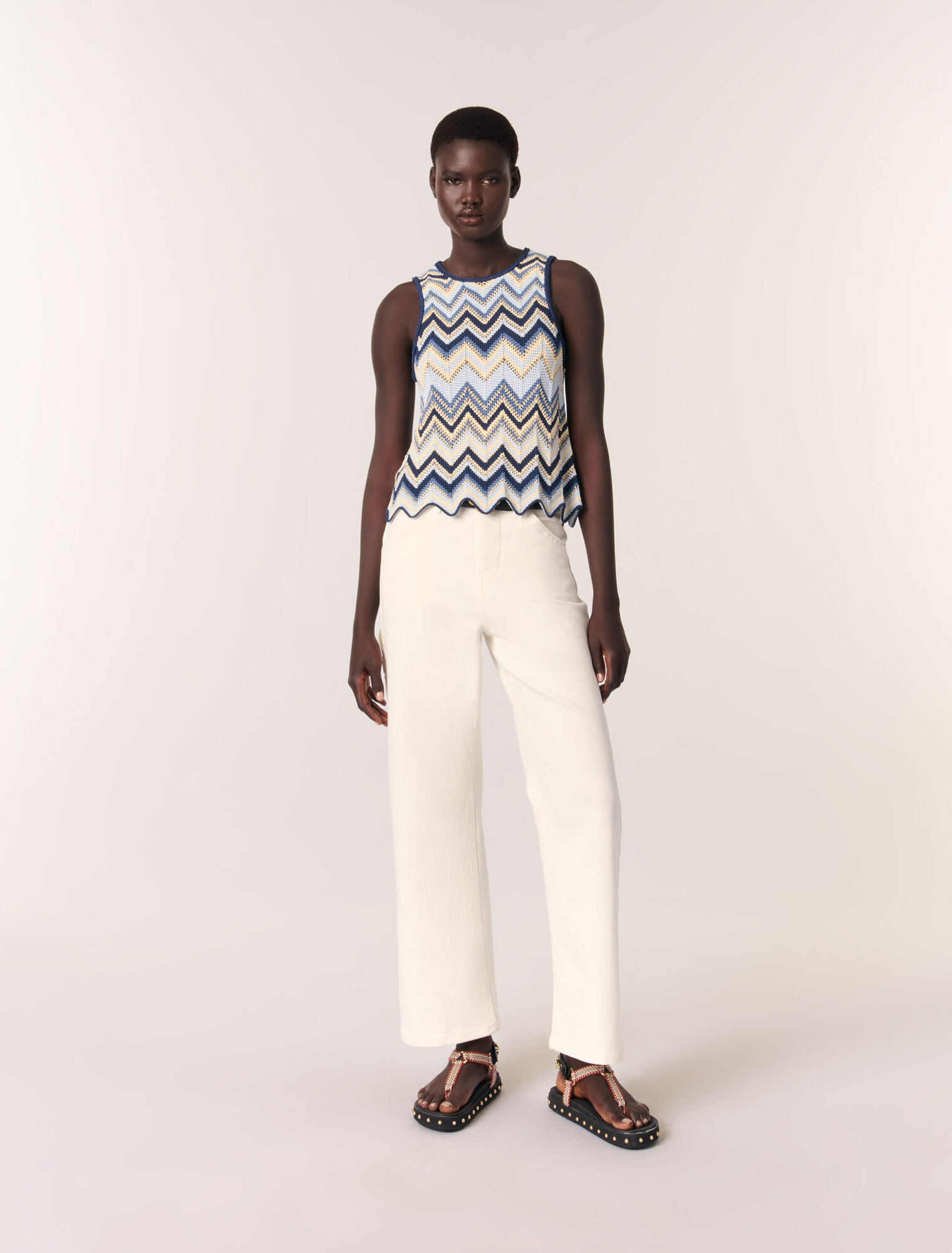 Crochet-knit top