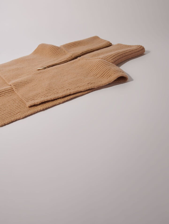 Col zippé en laine et cachemire