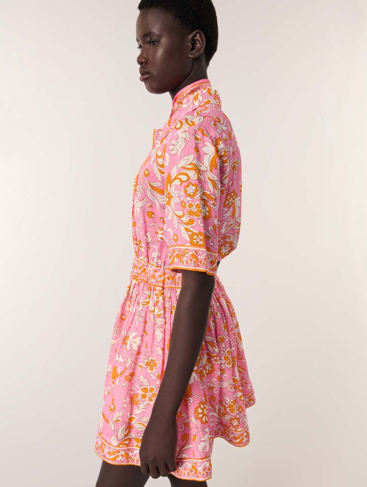Robe courte fluide imprimée