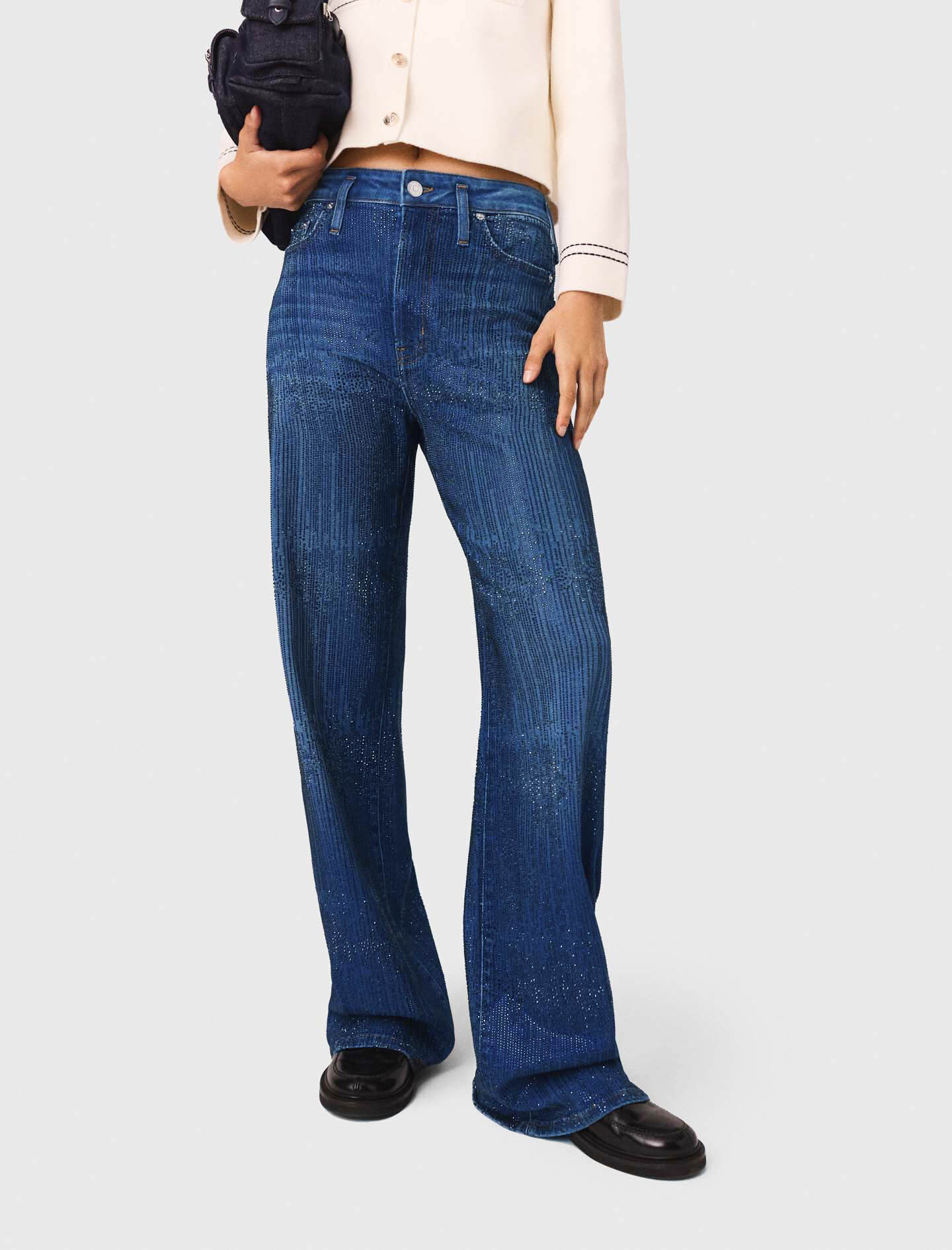 épine エピヌ é rhinestone jeans blue 美品 epine é rhinestone jeans blue S エピヌ