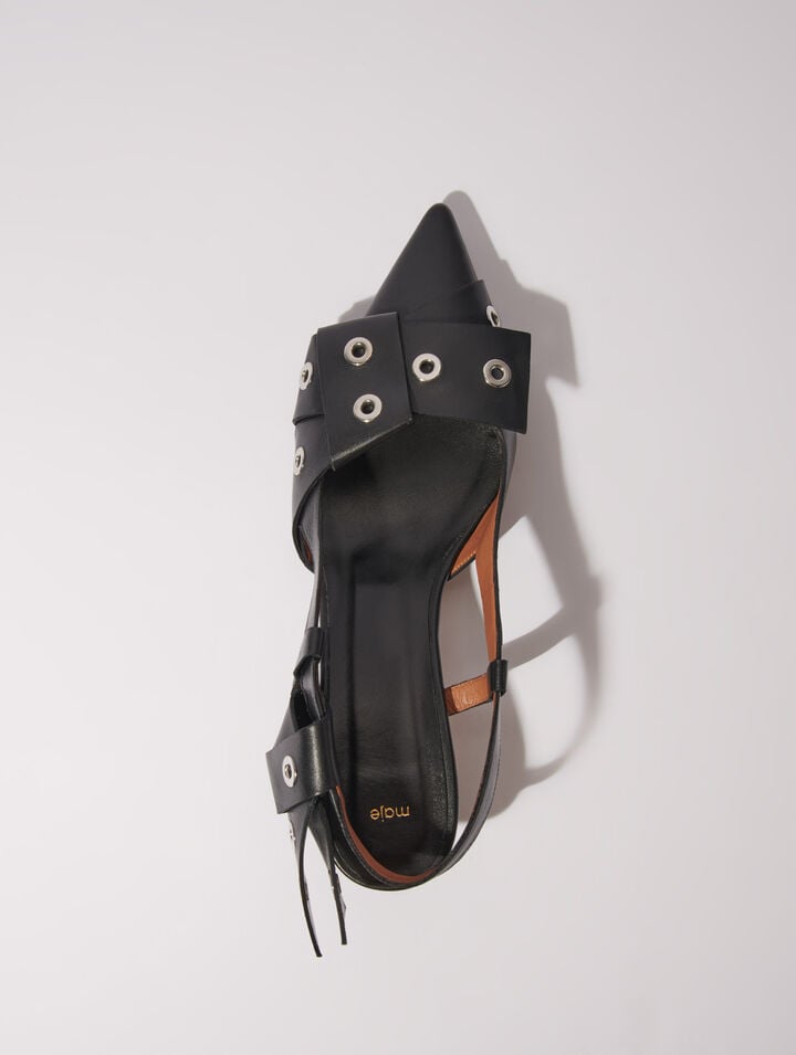 Escarpins pointus à détail noeud