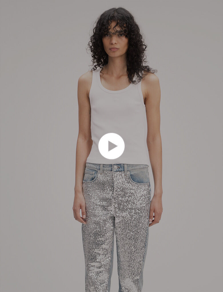 Sequinned jeans Blue For Women | Maje