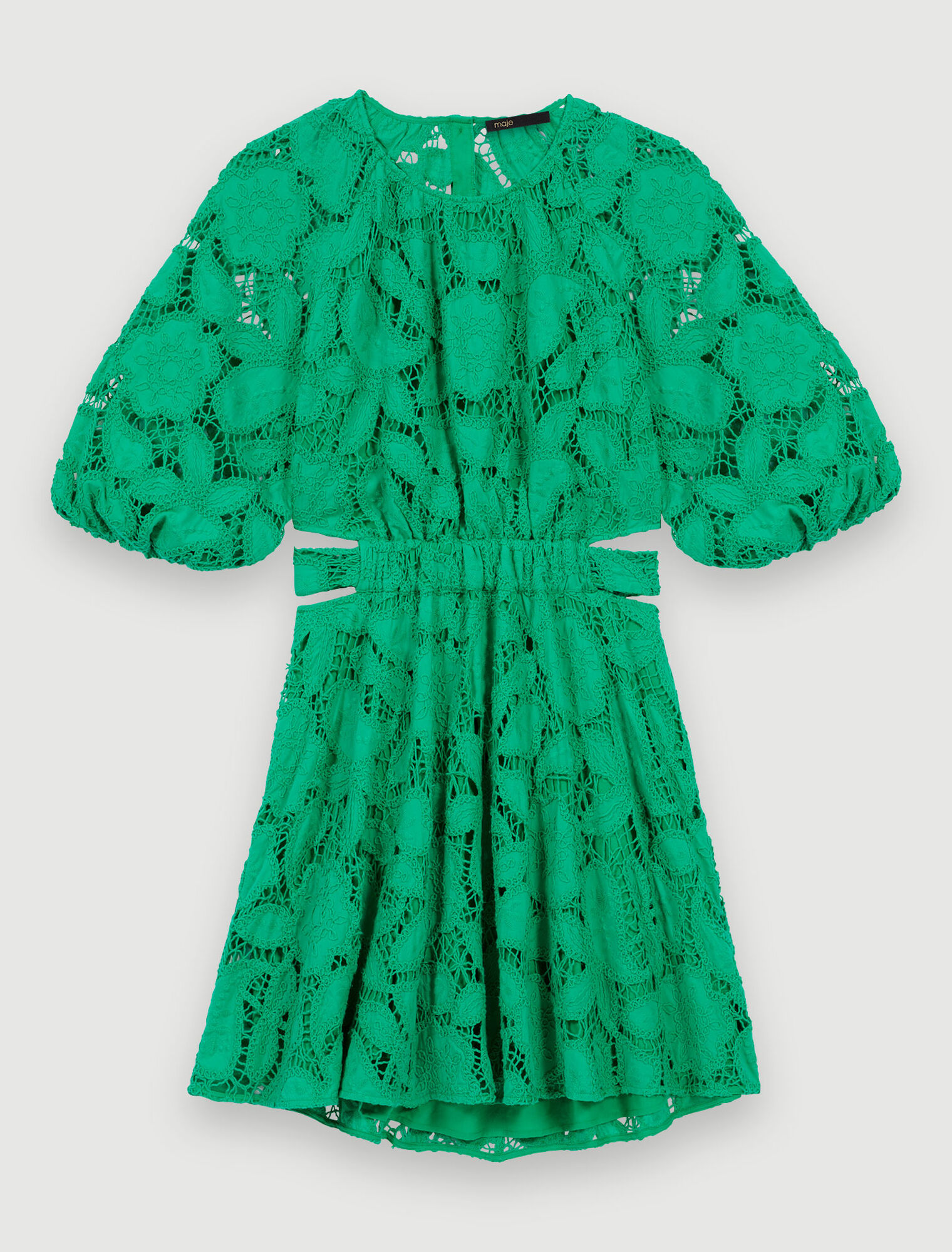 Robe courte en coton brodé