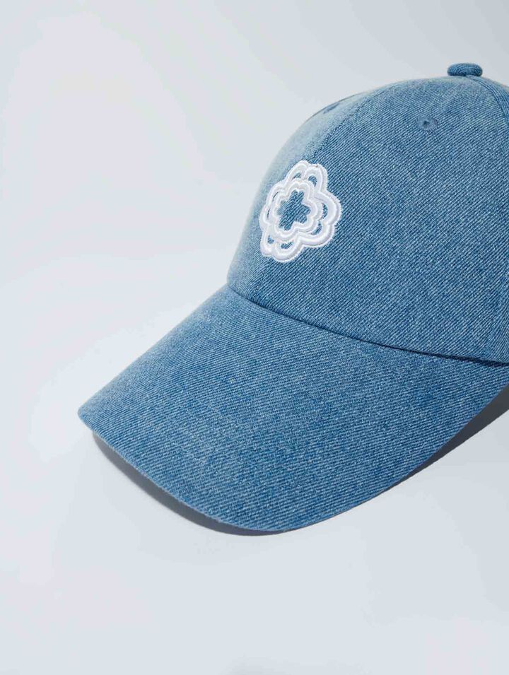 Casquette en denim à logo clover