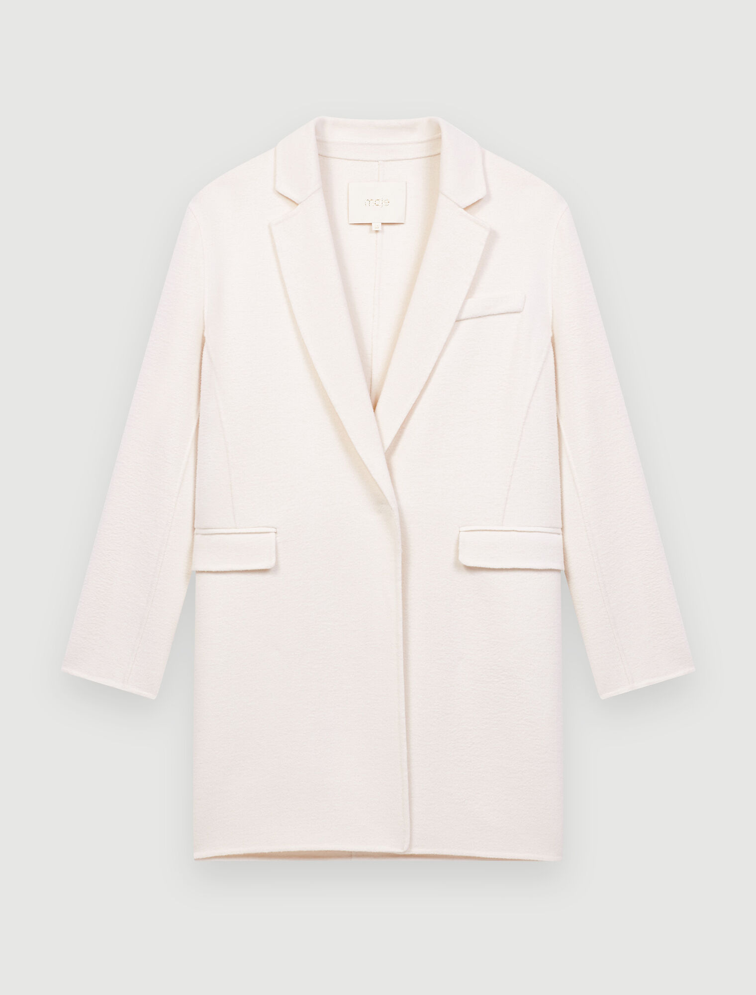 White double-faced midi coat