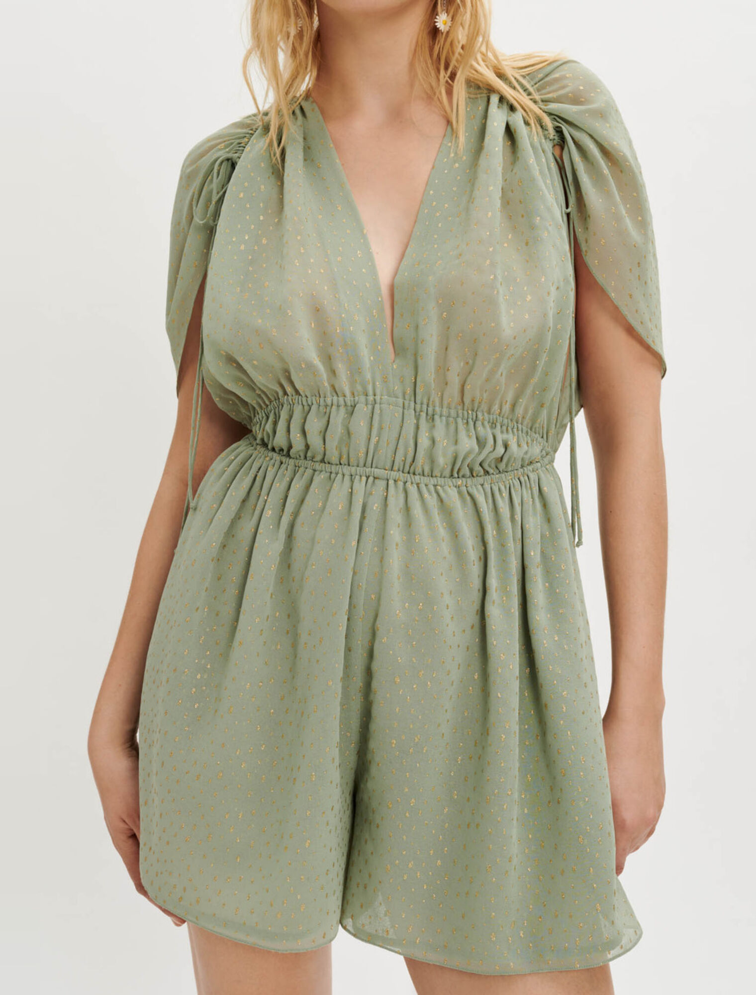 Combinaison short en mousseline fluide