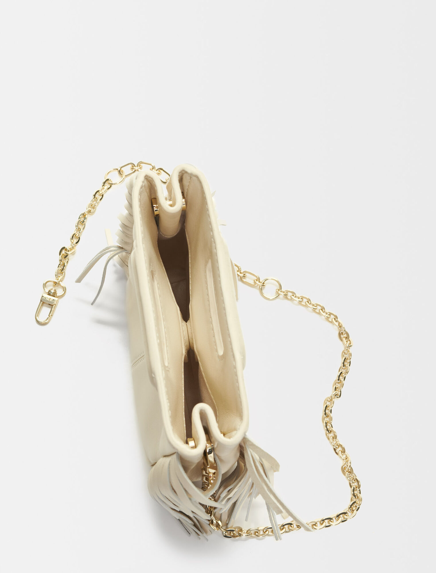 Leather mini M bag with chain