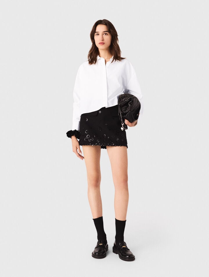 Embroidered skort