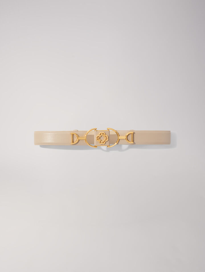Ceinture en cuir lisse Clover