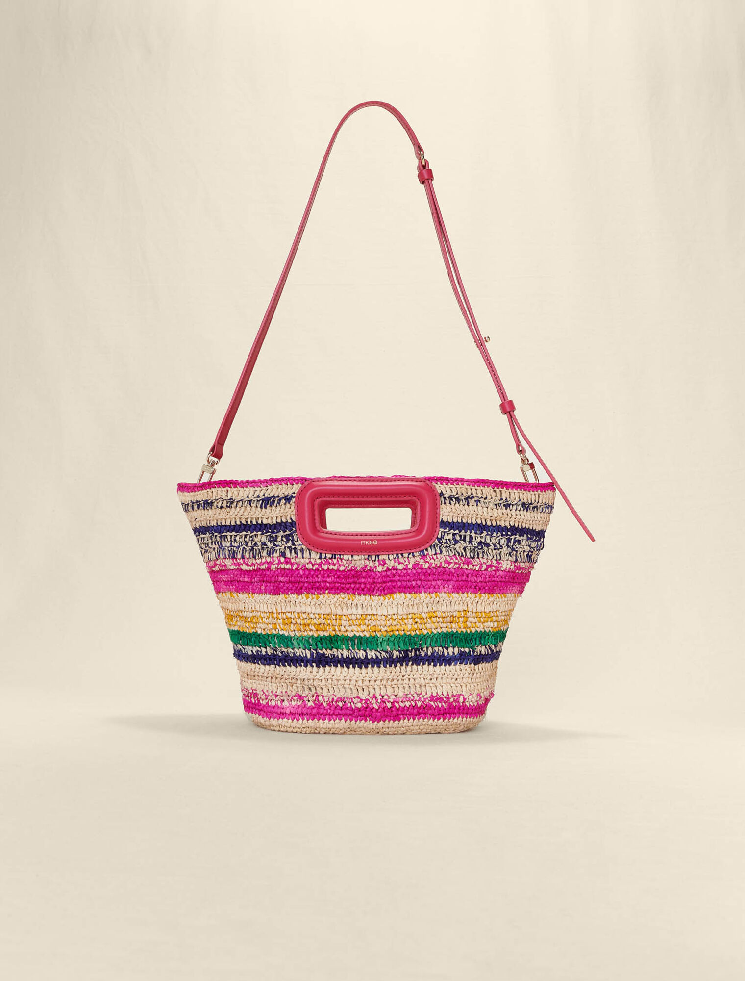 Mini striped raffia basket