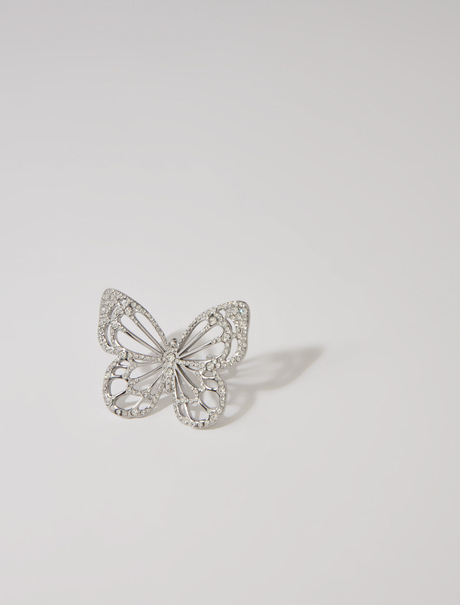 Bague papillon strass