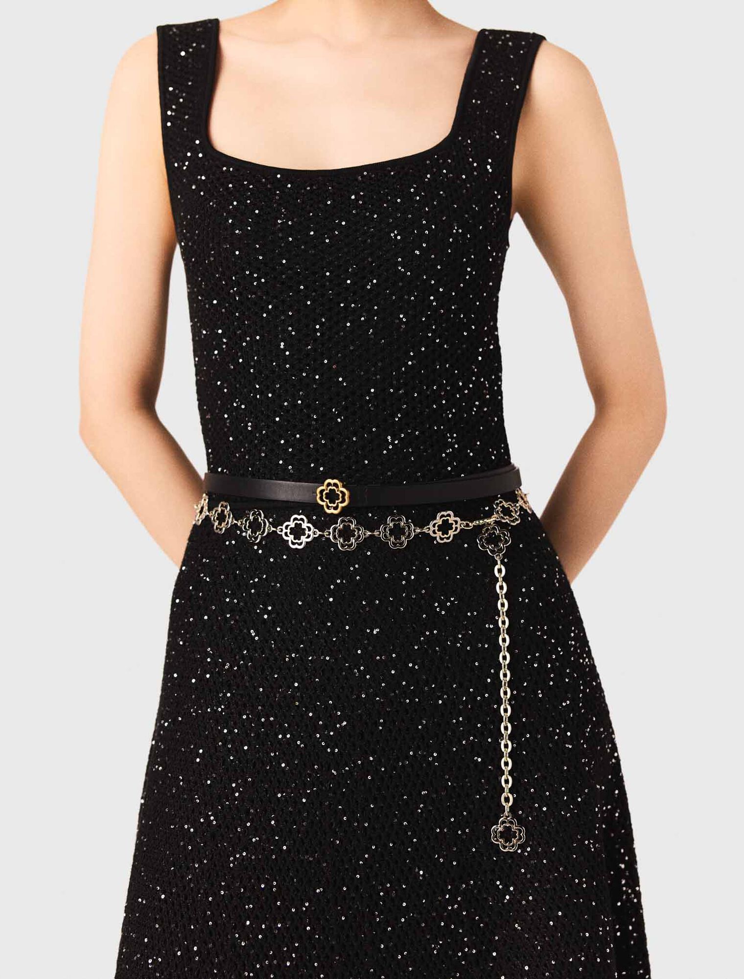 Two-tone Clover chain belt