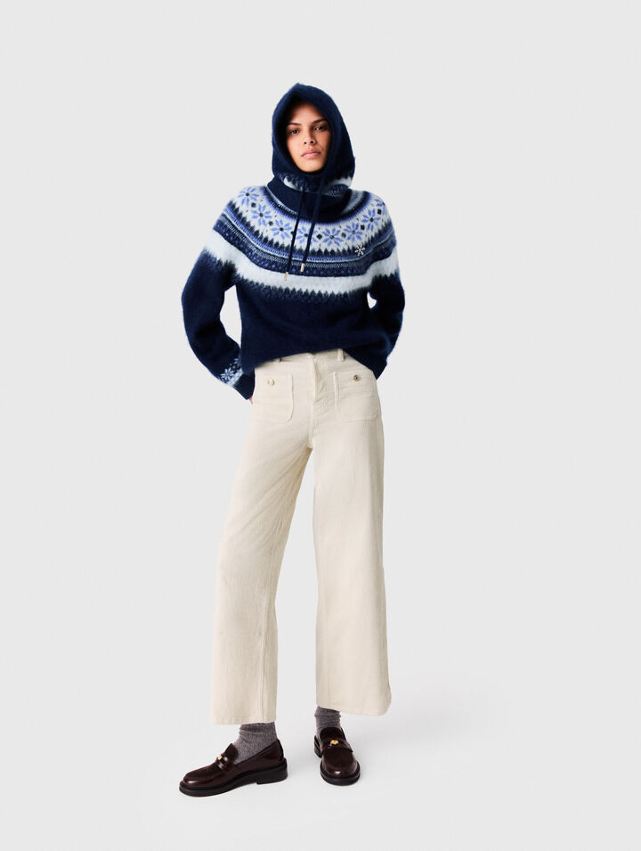 Wide-leg corduroy trousers