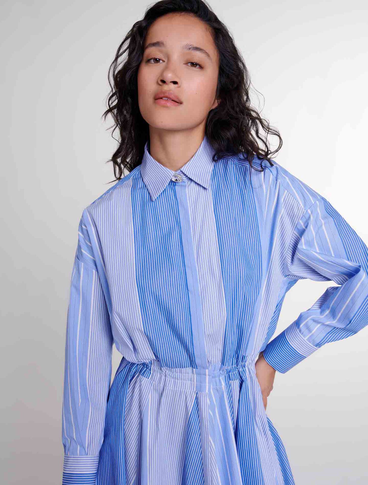 Robe logue patchwork à rayures 
