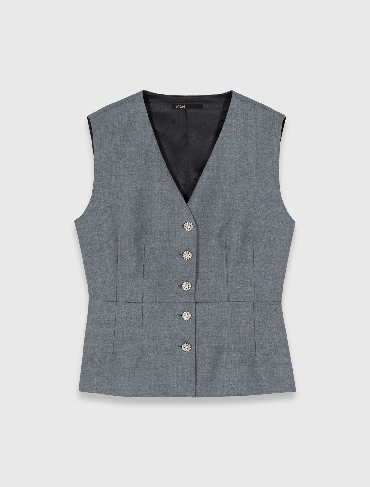 Jewel-button tailored jacket