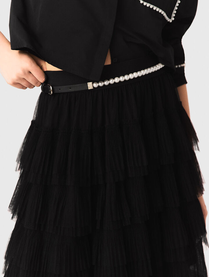 Jupe midi en tulle