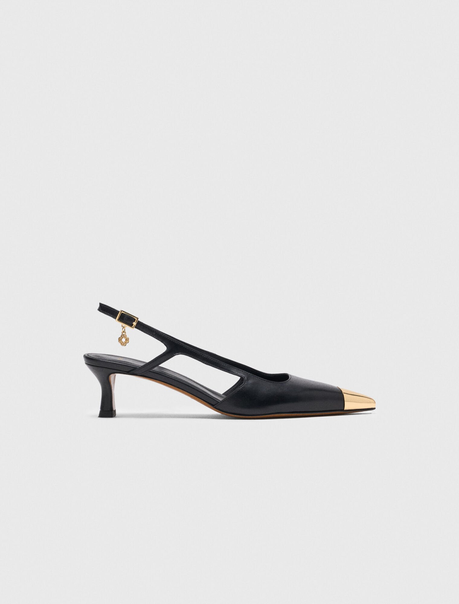 Escarpins slingback en cuir lisse