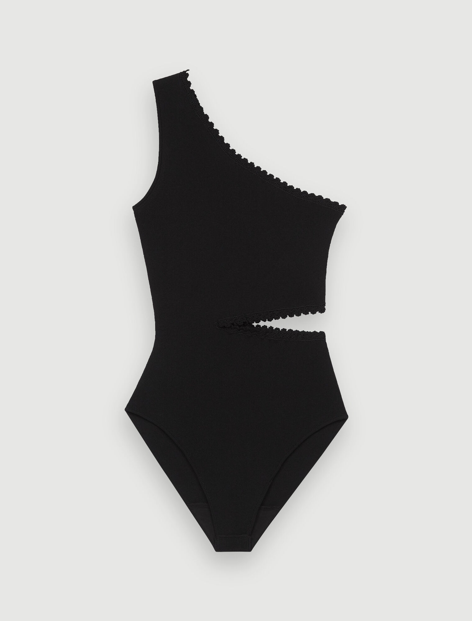 One-shoulder knit bodysuit