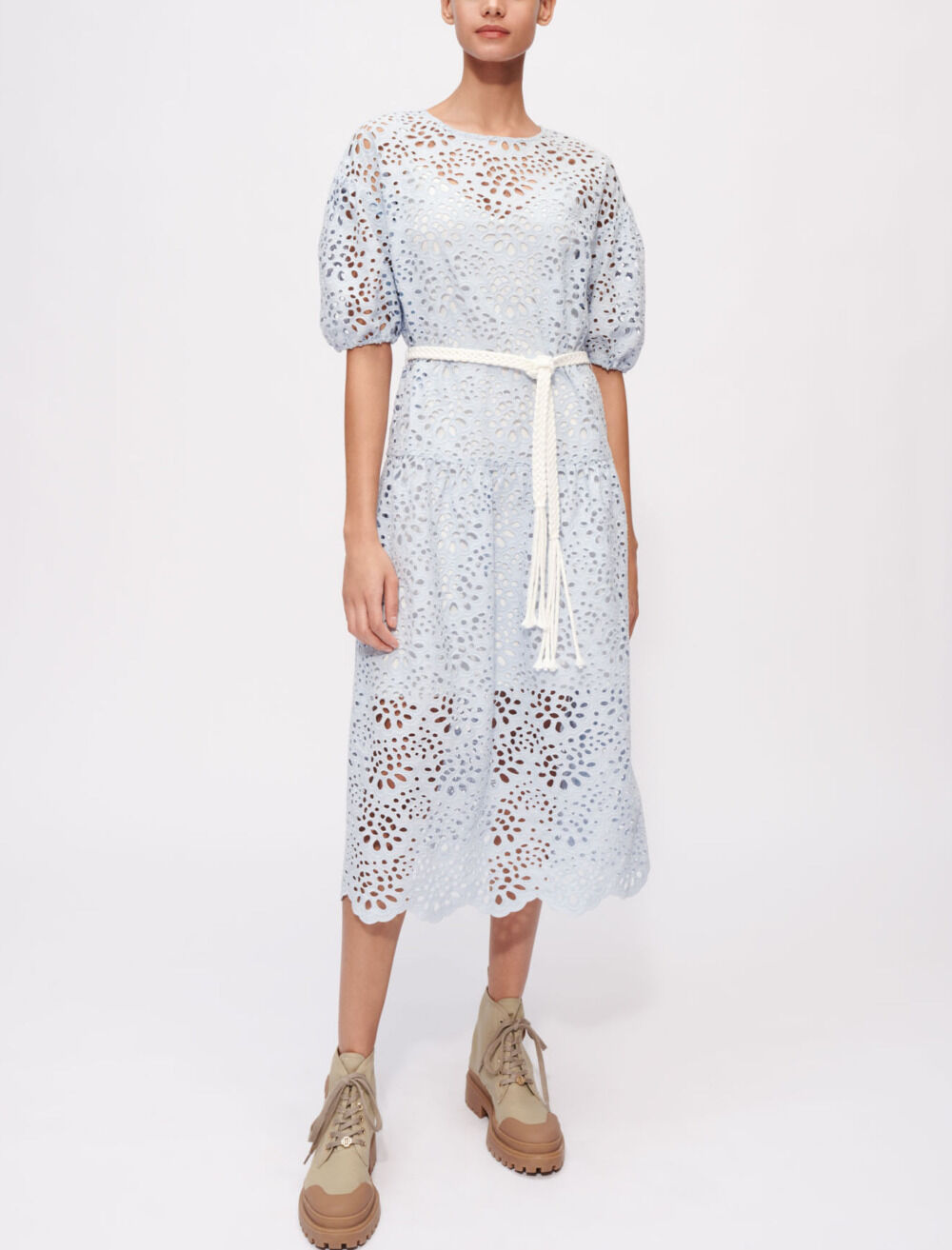 Bare back guipure dress