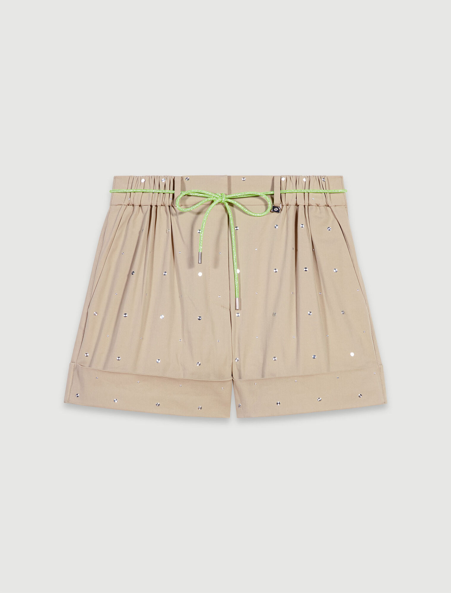 Short clouté en coton
