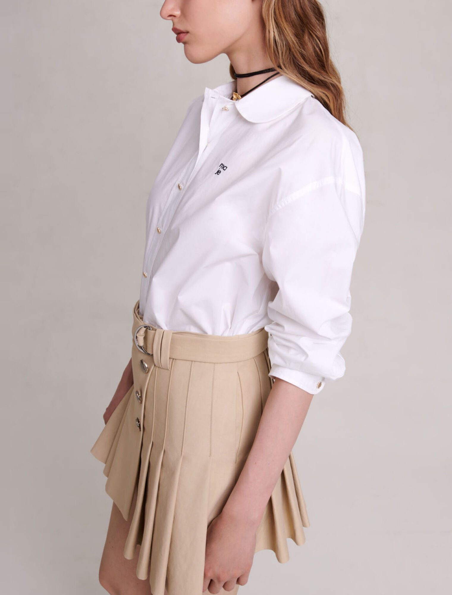 Pleated mini-skirt