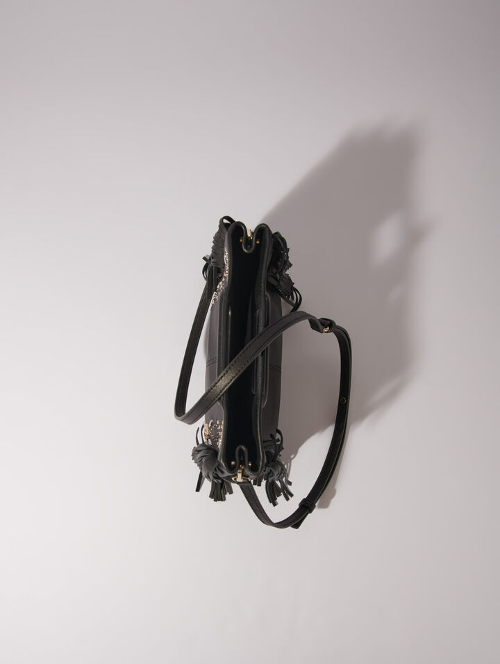 Sac M en cuir à studs