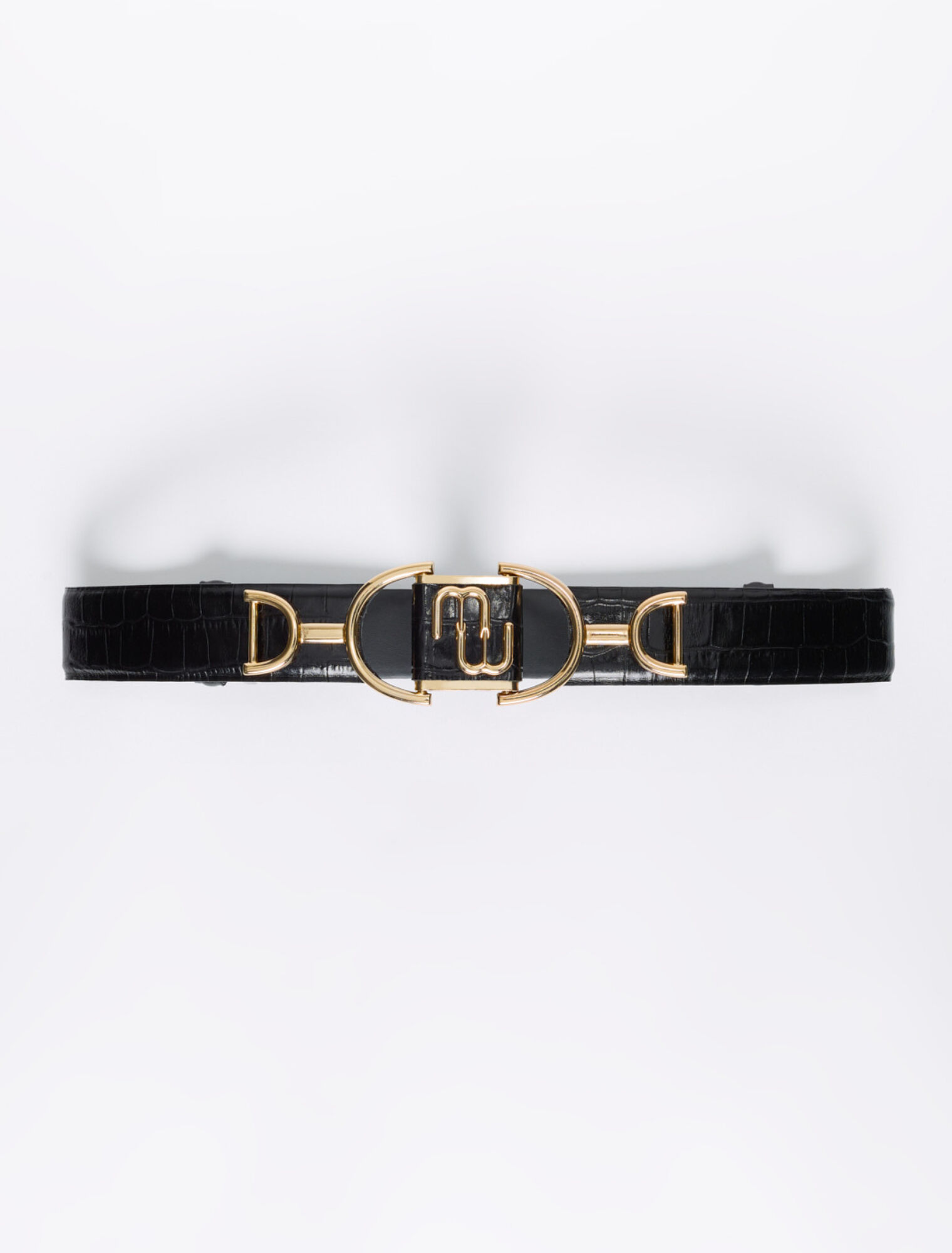 Ceinture en cuir double m Maje