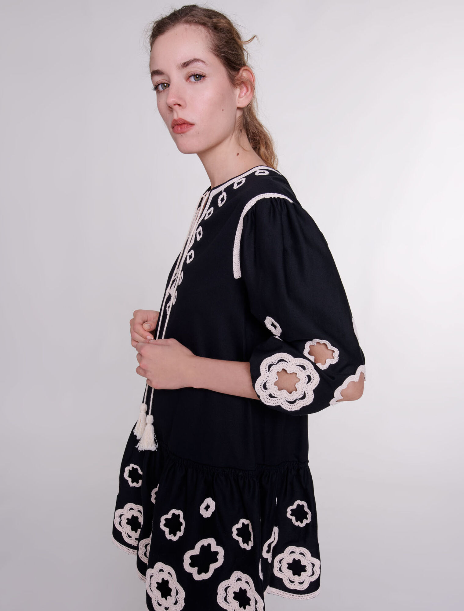 Robe tunique courte brodée